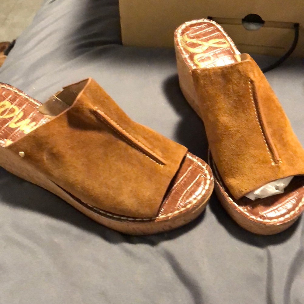 So Edelman Rust Wedge heels